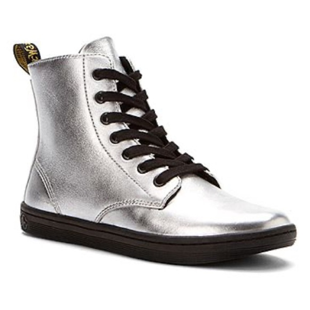 Dr. Martens Women's Silver Leyton Boots